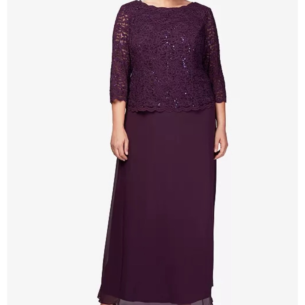 Alex Evening Gown, Plum, sz 20W